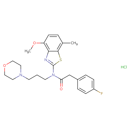 2-(4-fluorophenyl)-N-(4-methoxy-7-methyl-1,3-benzothiazol-2-yl)-N-[3-(morpholin-4-yl)propyl]acetamide hydrochloride