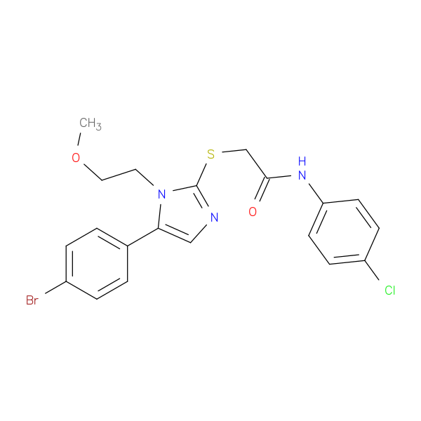 2-{[5-(4-bromophenyl)-1-(2-methoxyethyl)-1H-imidazol-2-yl]sulfanyl}-N-(4-chlorophenyl)acetamide