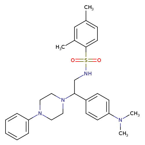 N-{2-[4-(dimethylamino)phenyl]-2-(4-phenylpiperazin-1-yl)ethyl}-2,4-dimethylbenzene-1-sulfonamide