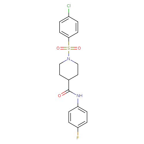 1-(4-chlorobenzenesulfonyl)-N-(4-fluorophenyl)piperidine-4-carboxamide