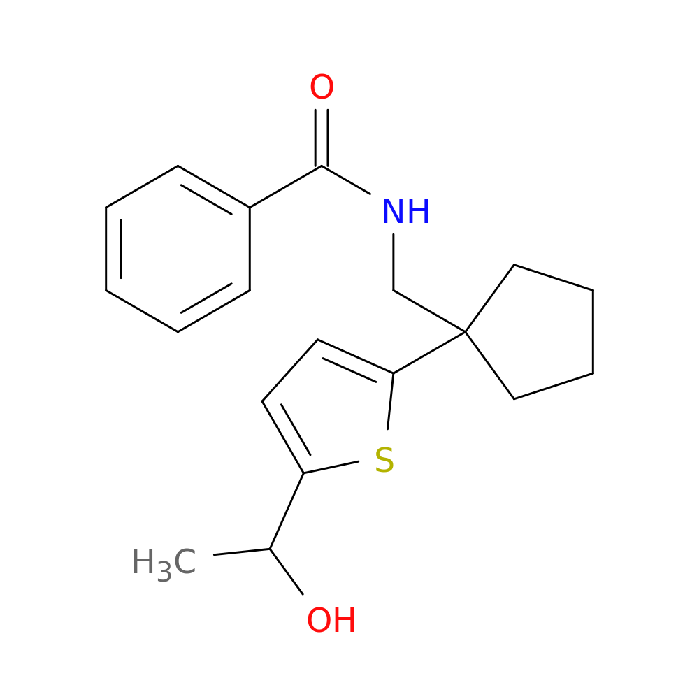 N-({1-[5-(1-hydroxyethyl)thiophen-2-yl]cyclopentyl}methyl)benzamide