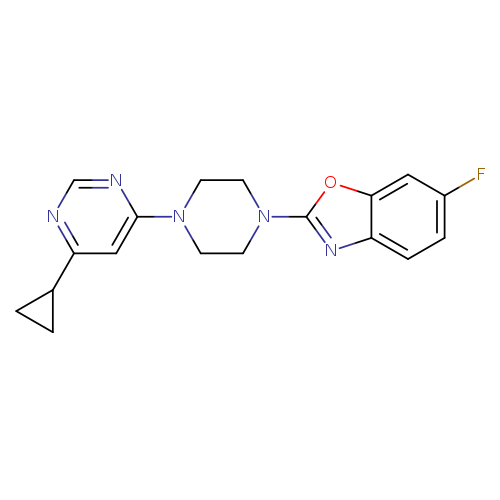 2-[4-(6-cyclopropylpyrimidin-4-yl)piperazin-1-yl]-6-fluoro-1,3-benzoxazole