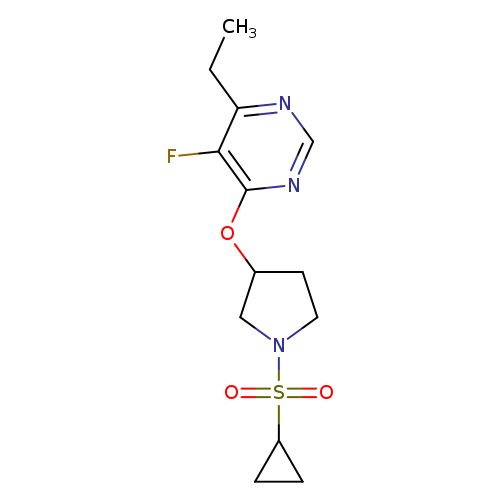 4-{[1-(cyclopropanesulfonyl)pyrrolidin-3-yl]oxy}-6-ethyl-5-fluoropyrimidine