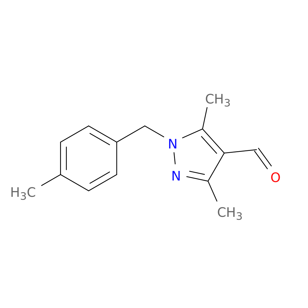 3,5-dimethyl-1-[(4-methylphenyl)methyl]-1H-pyrazole-4-carbaldehyde