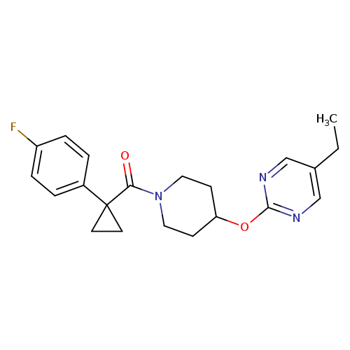 5-ethyl-2-({1-[1-(4-fluorophenyl)cyclopropanecarbonyl]piperidin-4-yl}oxy)pyrimidine