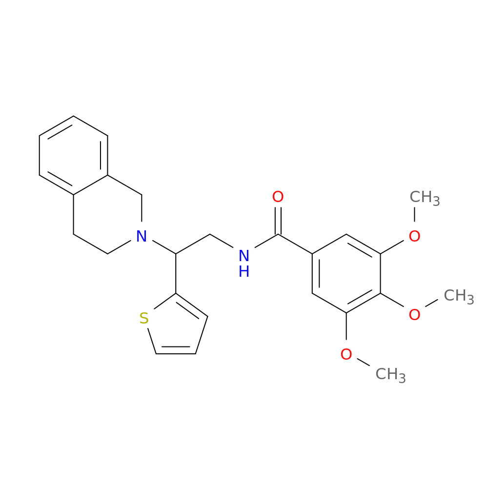 3,4,5-trimethoxy-N-[2-(1,2,3,4-tetrahydroisoquinolin-2-yl)-2-(thiophen-2-yl)ethyl]benzamide