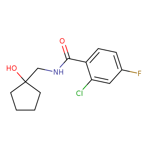 2-chloro-4-fluoro-N-[(1-hydroxycyclopentyl)methyl]benzamide