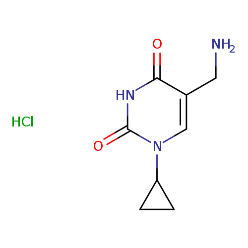 5-(aminomethyl)-1-cyclopropyl-1,2,3,4-tetrahydropyrimidine-2,4-dione hydrochloride