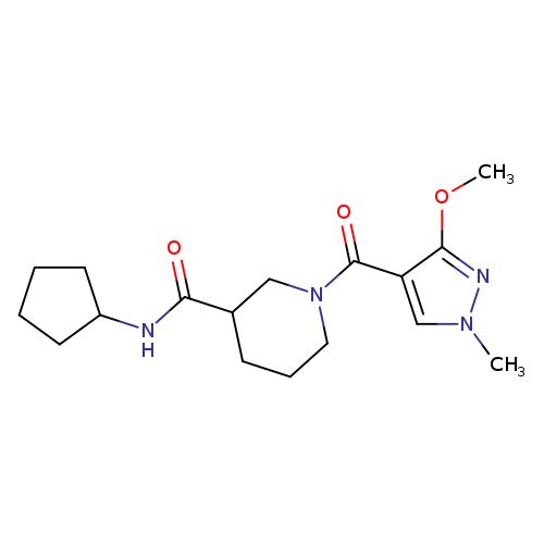N-cyclopentyl-1-(3-methoxy-1-methyl-1H-pyrazole-4-carbonyl)piperidine-3-carboxamide