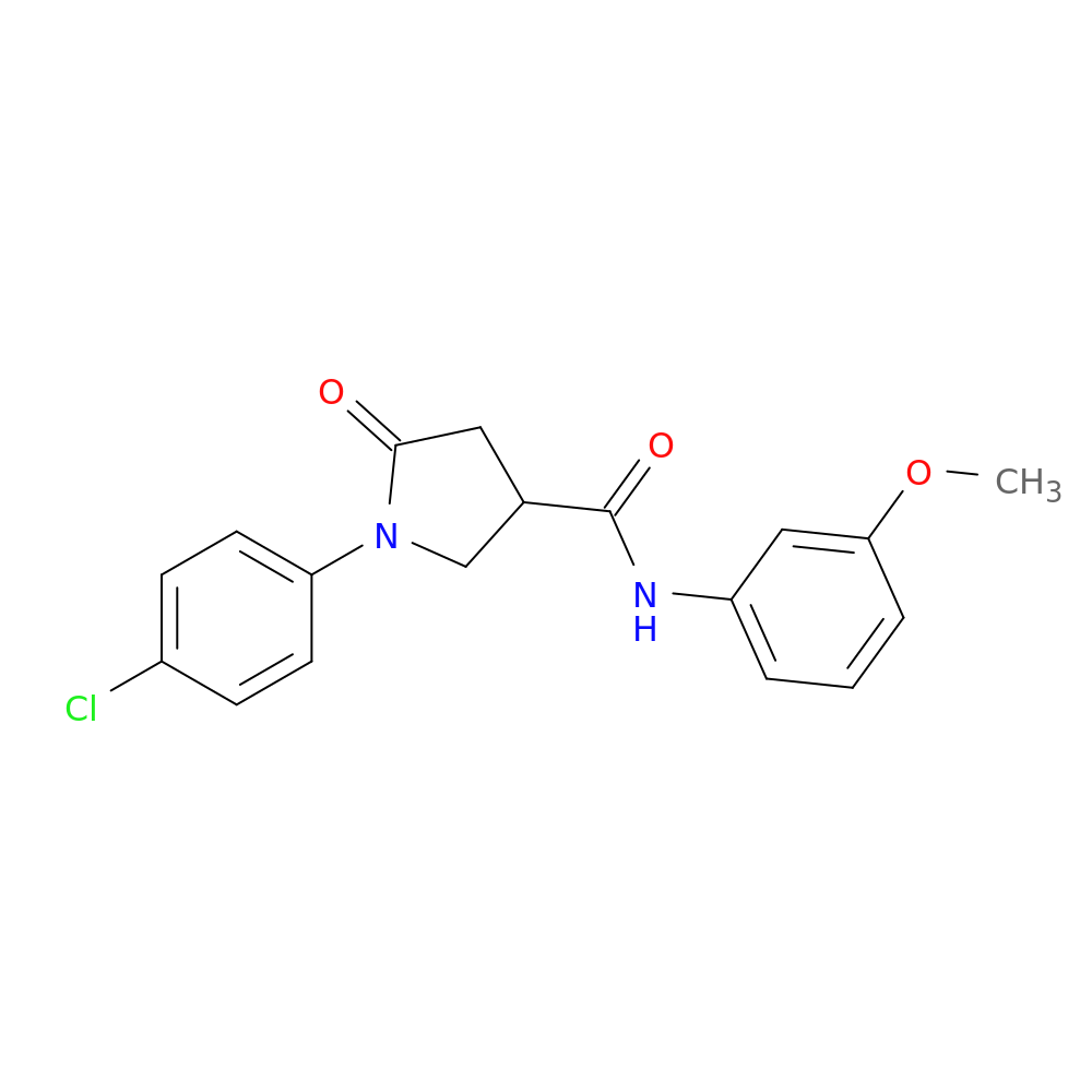 1-(4-chlorophenyl)-N-(3-methoxyphenyl)-5-oxo-3-pyrrolidinecarboxamide