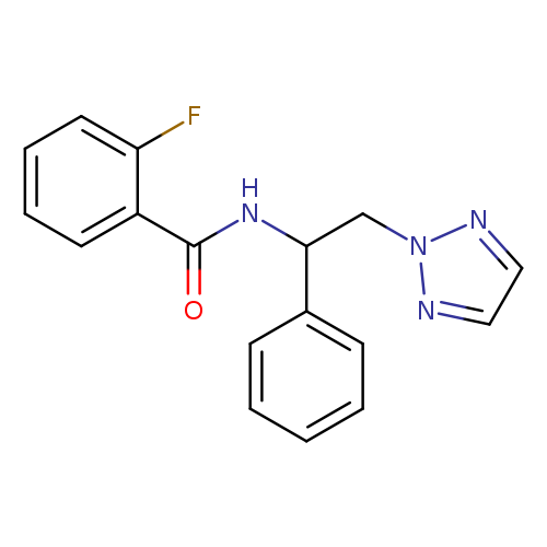 2-fluoro-N-[1-phenyl-2-(2H-1,2,3-triazol-2-yl)ethyl]benzamide