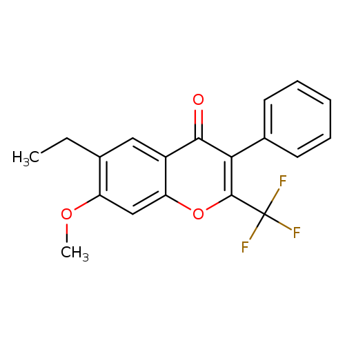 4H-1-Benzopyran-4-one, 6-ethyl-7-methoxy-3-phenyl-2-(trifluoromethyl)-