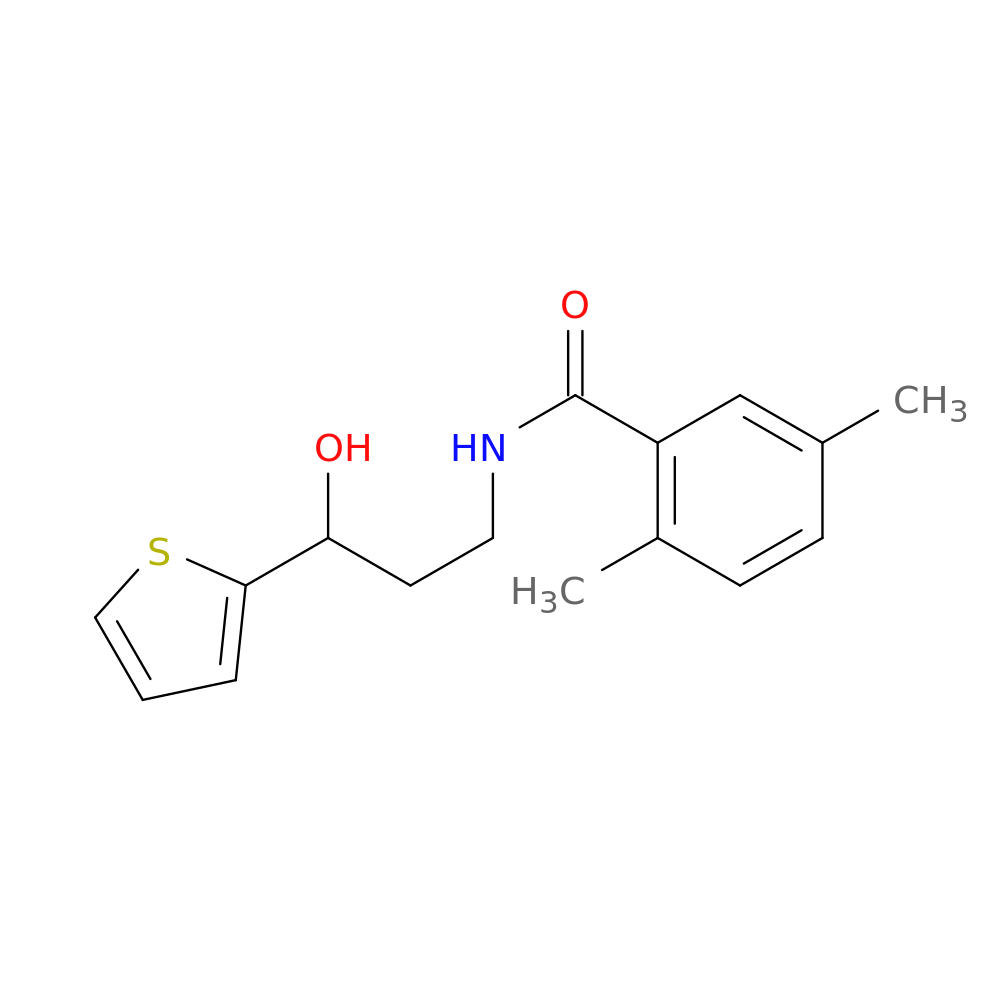 N-[3-hydroxy-3-(thiophen-2-yl)propyl]-2,5-dimethylbenzamide