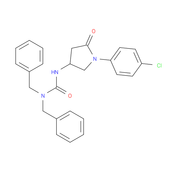 1,1-dibenzyl-3-[1-(4-chlorophenyl)-5-oxopyrrolidin-3-yl]urea