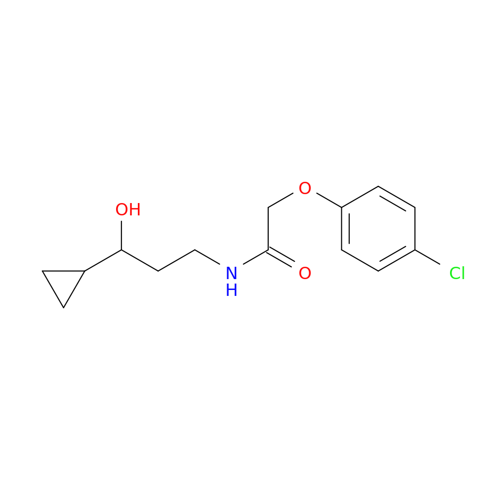2-(4-chlorophenoxy)-N-(3-cyclopropyl-3-hydroxypropyl)acetamide
