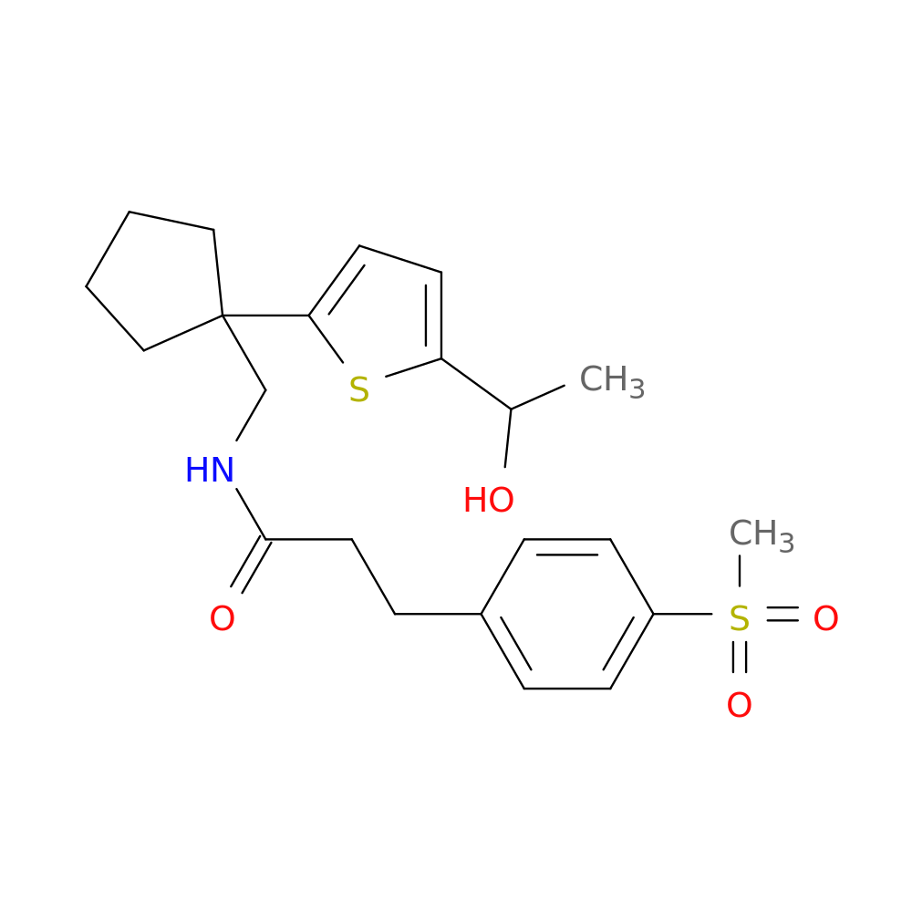 N-({1-[5-(1-hydroxyethyl)thiophen-2-yl]cyclopentyl}methyl)-3-(4-methanesulfonylphenyl)propanamide