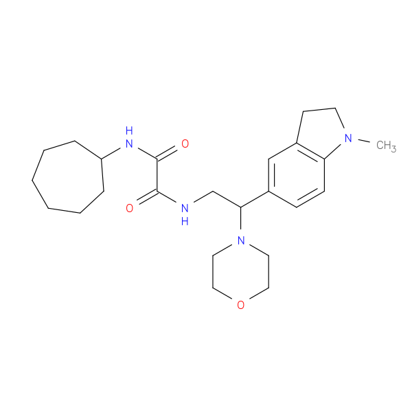 N'-cycloheptyl-N-[2-(1-methyl-2,3-dihydro-1H-indol-5-yl)-2-(morpholin-4-yl)ethyl]ethanediamide