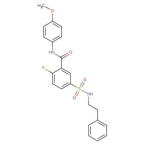 2-fluoro-N-(4-methoxyphenyl)-5-[(2-phenylethyl)sulfamoyl]benzamide