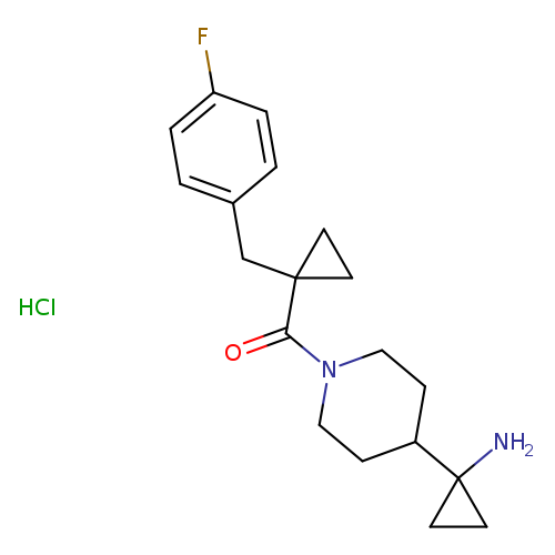 1-(1-{1-[(4-fluorophenyl)methyl]cyclopropanecarbonyl}piperidin-4-yl)cyclopropan-1-amine hydrochloride