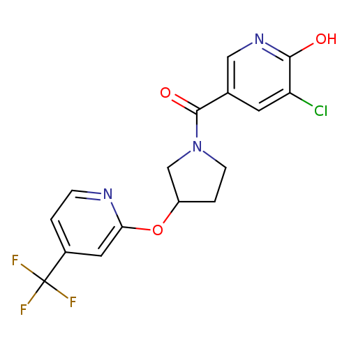 3-chloro-5-(3-{[4-(trifluoromethyl)pyridin-2-yl]oxy}pyrrolidine-1-carbonyl)pyridin-2-ol