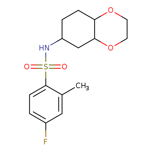 4-fluoro-2-methyl-N-(octahydro-1,4-benzodioxin-6-yl)benzene-1-sulfonamide