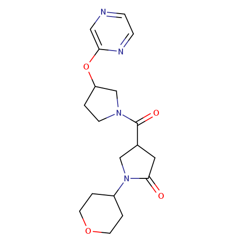 1-(oxan-4-yl)-4-[3-(pyrazin-2-yloxy)pyrrolidine-1-carbonyl]pyrrolidin-2-one