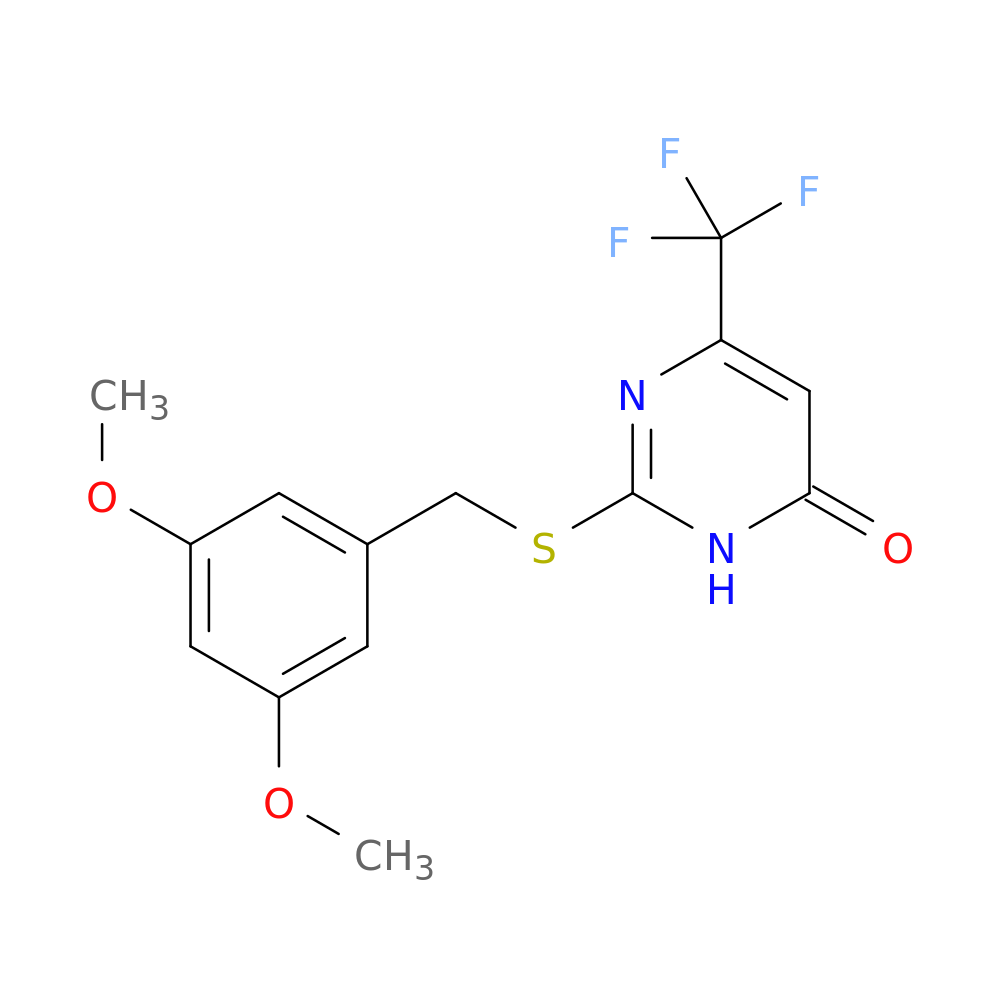 2-{[(3,5-dimethoxyphenyl)methyl]sulfanyl}-6-(trifluoromethyl)-3,4-dihydropyrimidin-4-one