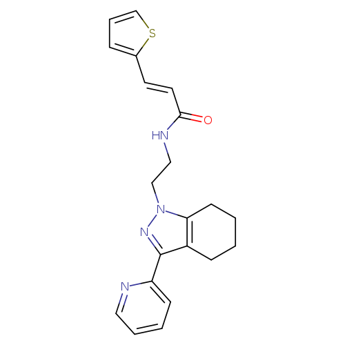 (2E)-N-{2-[3-(pyridin-2-yl)-4,5,6,7-tetrahydro-1H-indazol-1-yl]ethyl}-3-(thiophen-2-yl)prop-2-enamide