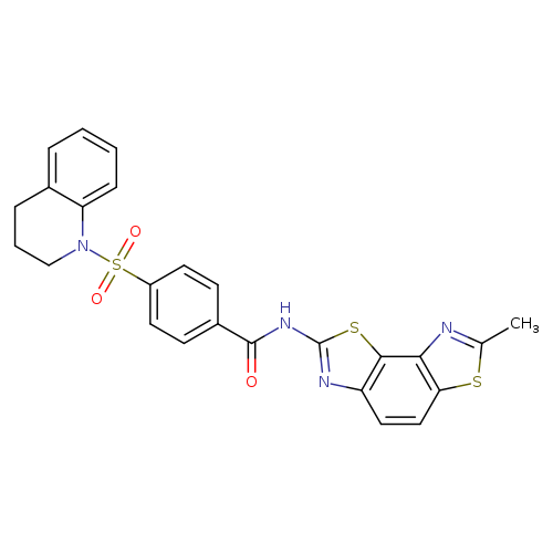 N-{11-methyl-3,10-dithia-5,12-diazatricyclo[7.3.0.0^{2,6}]dodeca-1(9),2(6),4,7,11-pentaen-4-yl}-4-(1,2,3,4-tetrahydroquinoline-1-sulfonyl)benzamide