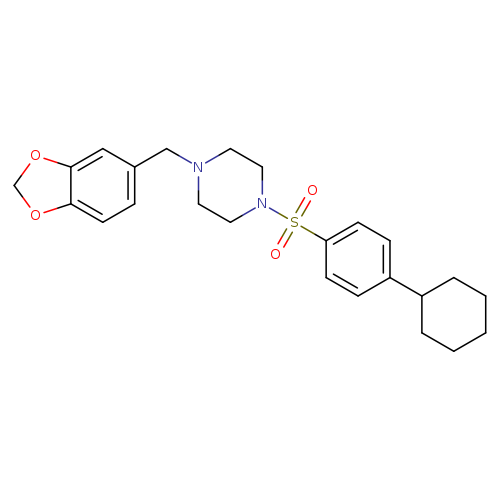1-[(2H-1,3-benzodioxol-5-yl)methyl]-4-(4-cyclohexylbenzenesulfonyl)piperazine