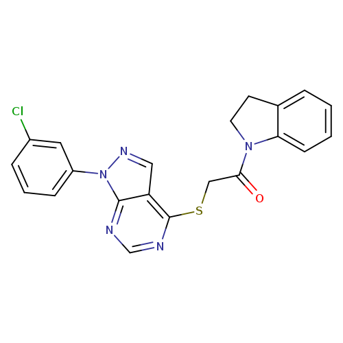 2-{[1-(3-chlorophenyl)-1H-pyrazolo[3,4-d]pyrimidin-4-yl]sulfanyl}-1-(2,3-dihydro-1H-indol-1-yl)ethan-1-one