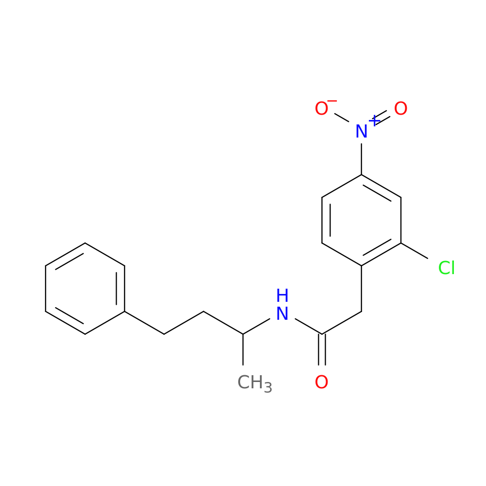 2-CHLORO-N-(1-METHYL-3-PHENYLPROPYL)-4-NITROBENZENEACETAMIDE