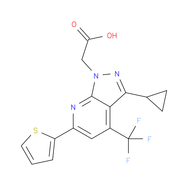 2-[3-cyclopropyl-6-(thiophen-2-yl)-4-(trifluoromethyl)-1H-pyrazolo[3,4-b]pyridin-1-yl]acetic acid