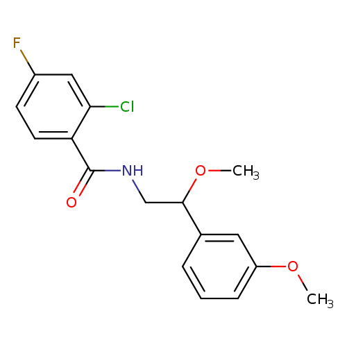 2-chloro-4-fluoro-N-[2-methoxy-2-(3-methoxyphenyl)ethyl]benzamide