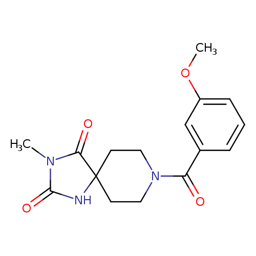 8-(3-methoxybenzoyl)-3-methyl-1,3,8-triazaspiro[4.5]decane-2,4-dione