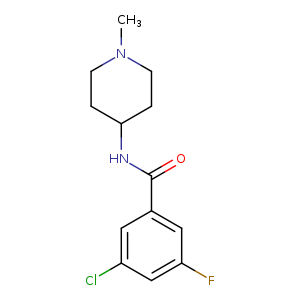 3-chloro-5-fluoro-N-(1-methylpiperidin-4-yl)benzamide