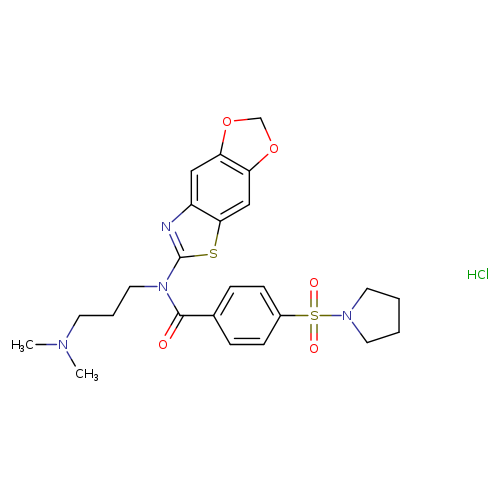 N-[3-(dimethylamino)propyl]-N-{4,6-dioxa-10-thia-12-azatricyclo[7.3.0.0^{3,7}]dodeca-1(9),2,7,11-tetraen-11-yl}-4-(pyrrolidine-1-sulfonyl)benzamide hydrochloride