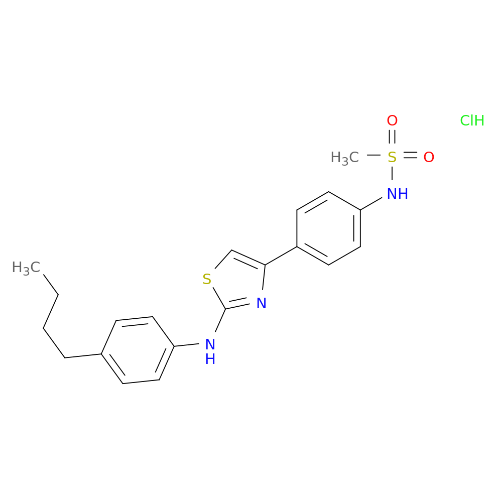 N-(4-{2-[(4-butylphenyl)amino]-1,3-thiazol-4-yl}phenyl)methanesulfonamide hydrochloride