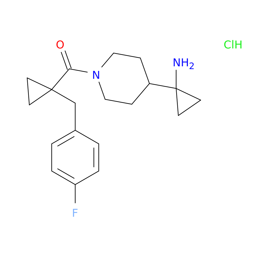 1-(1-{1-[(4-fluorophenyl)methyl]cyclopropanecarbonyl}piperidin-4-yl)cyclopropan-1-amine hydrochloride