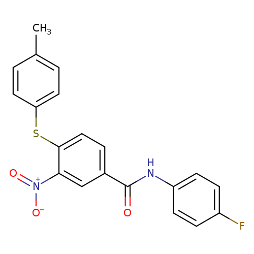 N-(4-fluorophenyl)-4-[(4-methylphenyl)sulfanyl]-3-nitrobenzamide