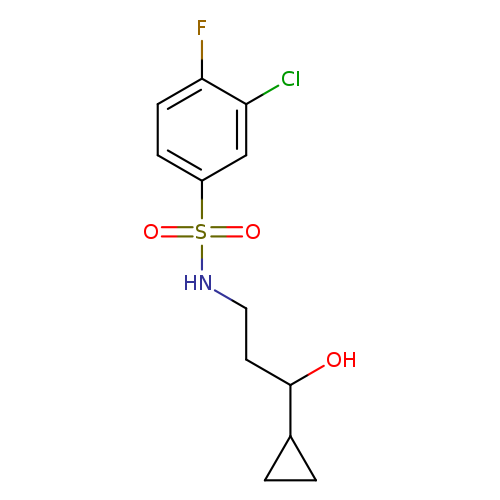 3-chloro-N-(3-cyclopropyl-3-hydroxypropyl)-4-fluorobenzene-1-sulfonamide