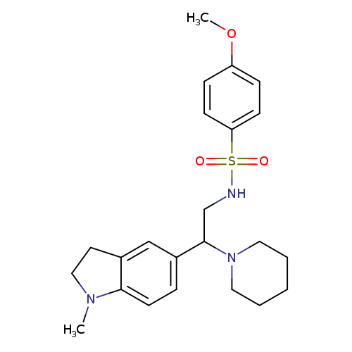 4-methoxy-N-[2-(1-methyl-2,3-dihydro-1H-indol-5-yl)-2-(piperidin-1-yl)ethyl]benzene-1-sulfonamide