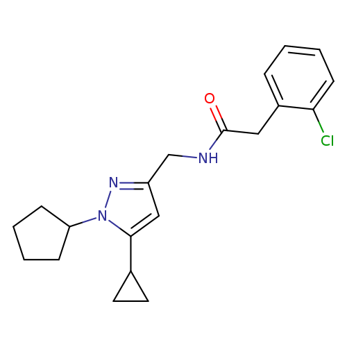 2-(2-chlorophenyl)-N-[(1-cyclopentyl-5-cyclopropyl-1H-pyrazol-3-yl)methyl]acetamide