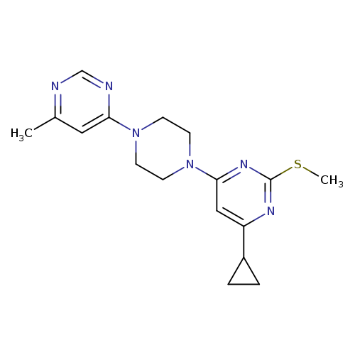 4-cyclopropyl-6-[4-(6-methylpyrimidin-4-yl)piperazin-1-yl]-2-(methylsulfanyl)pyrimidine