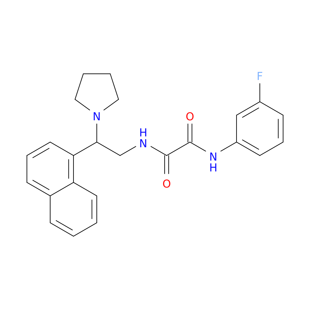 N'-(3-fluorophenyl)-N-[2-(naphthalen-1-yl)-2-(pyrrolidin-1-yl)ethyl]ethanediamide