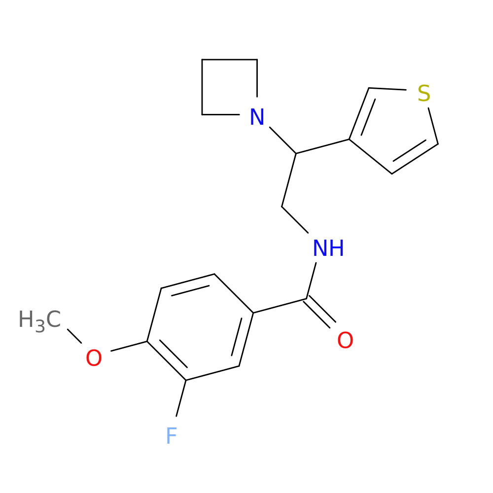 N-[2-(azetidin-1-yl)-2-(thiophen-3-yl)ethyl]-3-fluoro-4-methoxybenzamide