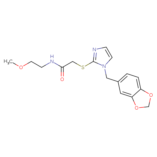 2-({1-[(2H-1,3-benzodioxol-5-yl)methyl]-1H-imidazol-2-yl}sulfanyl)-N-(2-methoxyethyl)acetamide