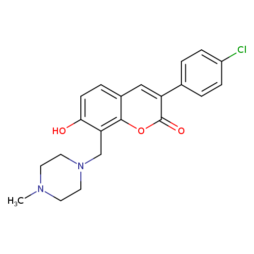 3-(4-chlorophenyl)-7-hydroxy-8-[(4-methylpiperazin-1-yl)methyl]-2H-chromen-2-one