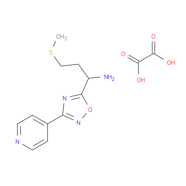 3-(Methylthio)-1-(3-(pyridin-4-yl)-1,2,4-oxadiazol-5-yl)propan-1-amine oxalate