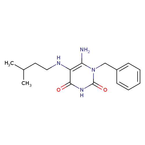 6-amino-1-benzyl-5-[(3-methylbutyl)amino]-1,2,3,4-tetrahydropyrimidine-2,4-dione